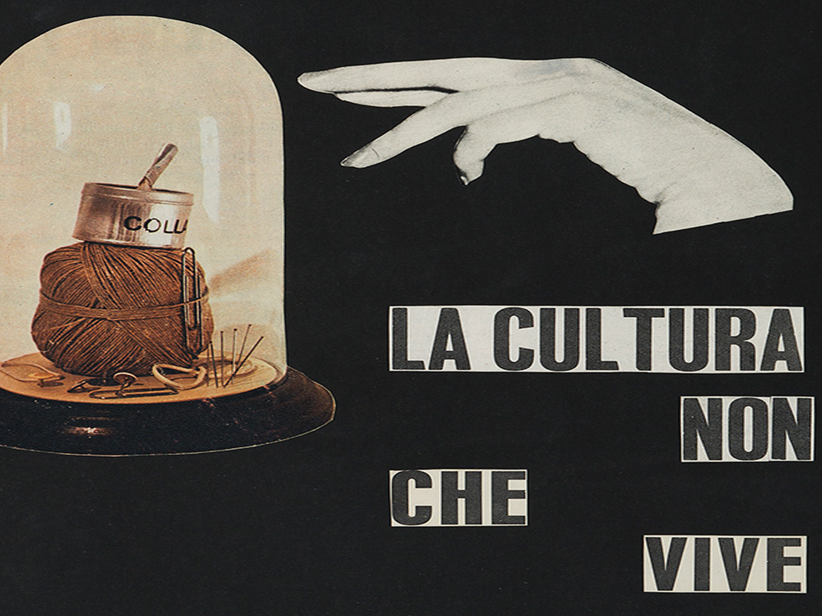 detail: Ketty La Rocca, La cultura che non vive, 1964-65, collage on paper, 44,5 x 29,5 cm